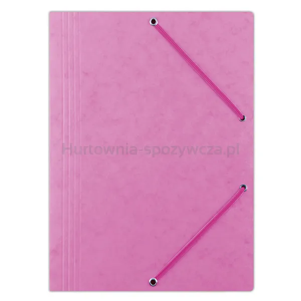 Donau Teczka Z Gumką Preszpan, A4, 390Gsm, 3-Skrz., Różowa 