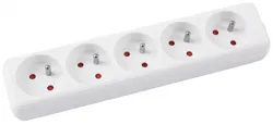 Przedłużacz OFFICE PRODUCTS, 5 gniazd, 1,5m, z uziemieniem, biały