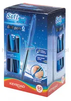 Długopis KEYROAD, 1,0mm, z miękkim uchwytem, pakowany na displayu, niebieski - 6