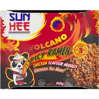 Sun Hee Danie z pszennym, błyskawicznym makaronem Ramen, typu noodle ze słodko-pikantnym sosem Volcano 140g