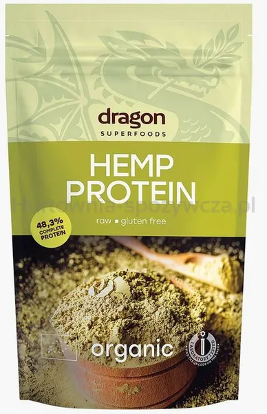 Białko z konopni, 48% białka bez dodatku cukru, bezglutenowe BIO 200 g