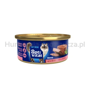 Optivital Mini Puszka - Mus Dla Dorosłych Kotów Z Wołowiną 85G