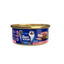 Optivital Mini Puszka - Mus Dla Dorosłych Kotów Z Wołowiną 85G