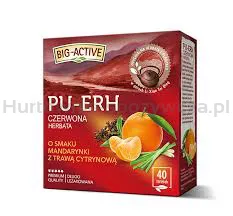 Big Active  Pu-Erh - Herbata czerwona o smaku mandarynki z trawą cytrynową (40tb x1,8g)