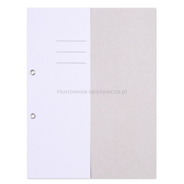Skoroszyt OFFICE PRODUCTS Budget, karton, z oczkiem, nadruk, 1/2, A4, 250gsm, biały