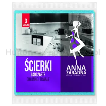 Ścierki gąbczaste ANNA ZARADNA, 3 szt., mix