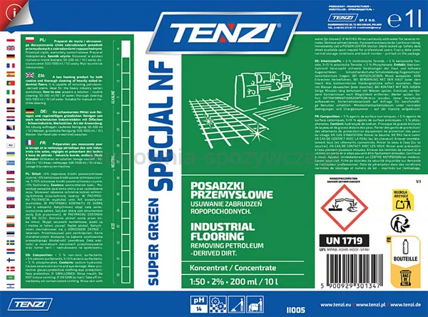 Środek do zabrudzeń organicznych TENZI, Super Green Specjal NF, 1l