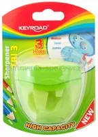 Temperówka KEYROAD Tri 3, plastikowa, potrójna, blister, mix kolorów - 4