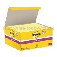 Karteczki samoprzylepne Post-it® Super Sticky (622-SSCY-24VP), 47,6x47,6mm, 21x90 kart.+3x90 kart. gratis, żółte - 3