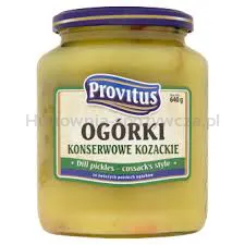 Provitus Ogórki Konserwowe Kozackie W Zalewie Musztardowej 640G