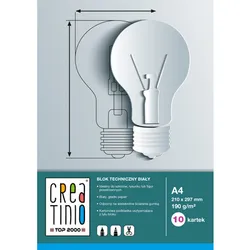 Top-2000 Blok techniczny A4 10 kartek, biały Creatinio