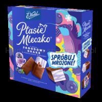 E.Wedel Ptasie Mleczko® o smaku jagodowy shake w czekoladzie mlecznej 340g