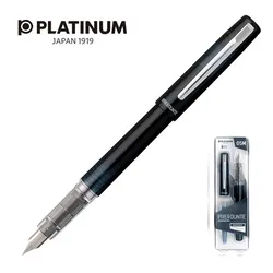Platinum Pióro wieczne Prefounte Graphite Blue, M, w plastikowym opakowaniu, na blistrze, granatowe 
