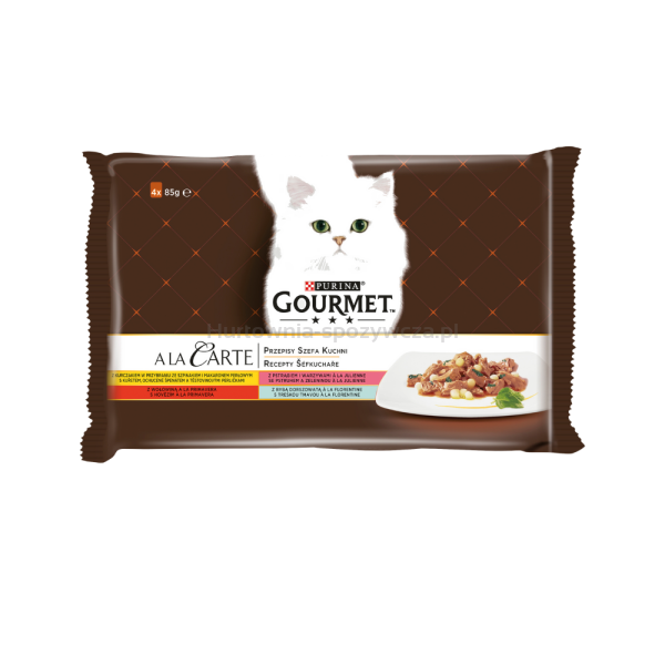 Karma dla kotów GOURMET Przepisy szefa kuchni A LA CARTE Mix - 4 smaki (4x85g) 3+1