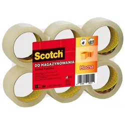 Taśma Pakowa Scotch® Do Magazynowania, Mocna, Przezroczysta, 50Mm X 66M, 6 Szt.