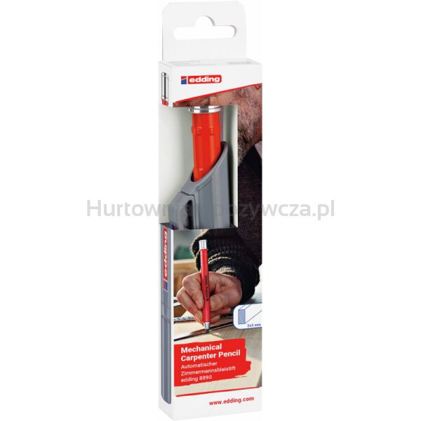 Edding Ołówek stolarski mechaniczny e-8890 HB, blister  - 2