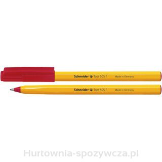 Długopis Schneider Tops 505, F, Czerwony