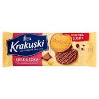 Krakuski Herbatniki Serduszka w czekoladzie mlecznej 171g