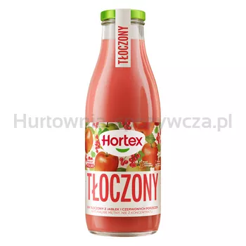 Hortex sok tłoczony z jabłek i czerwonych porzeczek, naturalnie mętny, nie z koncentratu butelka szklana 750ml
