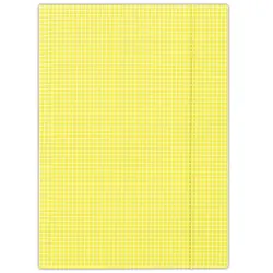 Donau Teczka z gumką karton, A4, 400gsm, 3-skrz., żółta w kratę 