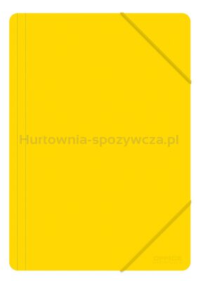 Office Products Teczka z gumką, A4, PP, 500mikr., 3-skrz., żółta 
