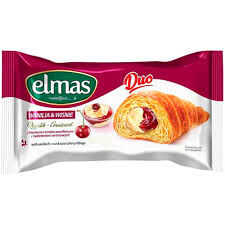 Elmas Rogalik z kremem o smaku waniliowym i nadzieniem wiśniowym 60g