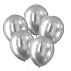 Balony - Celebrate! Efekt Chromu (5Szt.) Srebrne