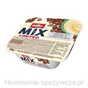 Müller Mix Jogurt Waniliowy Z Dodatkiem Czekoladowych Płatków 130G