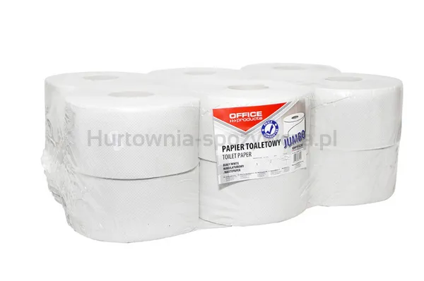 Papier toaletowy makulaturowy OFFICE PRODUCTS Jumbo, 1-warstwowy, 120m, 12szt., biały