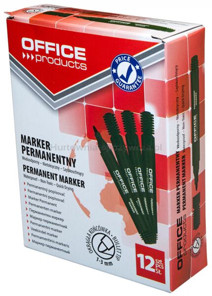 Office Products Marker permanentny okrągły, 1-3mm (linia), zielony  - 2