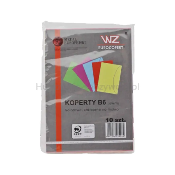 Koperta B-6 apla Couvertic, mix kolorów, (foliowana po 10 sztuk)
