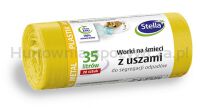 Worki z uszami STELLA, do segregacji metali i plastiku, 35 l, 20 szt., żółte, żółty