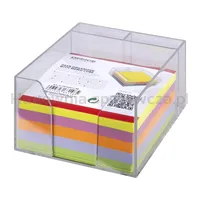 Przybornik na biurko OFFICE PRODUCTS, z kolorowymi karteczkami, plastikowy, transparentny - 3