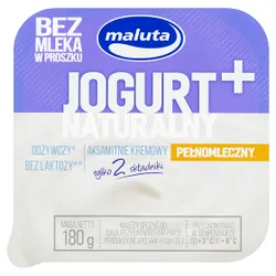 Maluta Jogurt Naturalny Pełnomleczny Bez Laktozy 180G 