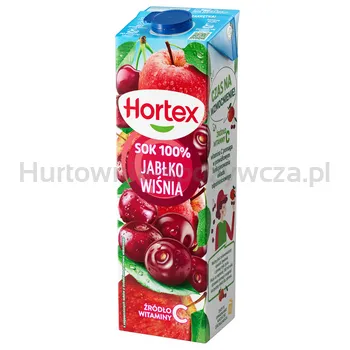 Hortex Sok 100% Jabłko Wiśnia Karton 1L