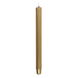 Świeca Stołowa Długa Ryflowana Donau Home, Lakierowana, 25X300 Mm, 4 Szt., Złota