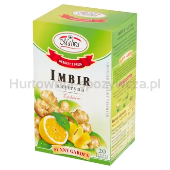 Malwa Sunny Garden Herbatka Ziołowo-Owocowa Imbir&cytryna 20 Torebek 40 G (20X2 G)