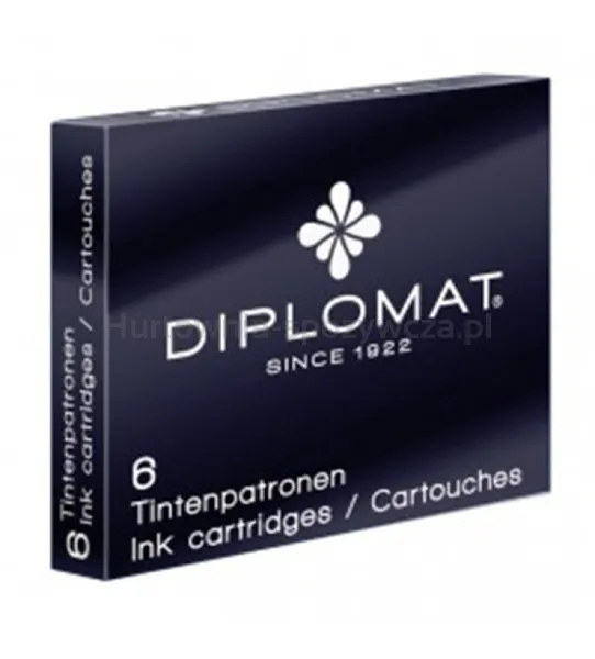 Naboje Do Piór Diplomat, 6Szt., Czarne