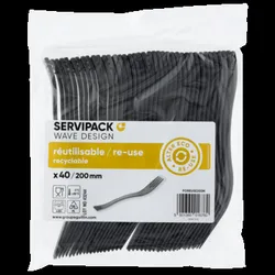 Widelce Plast Czarne 40Szt Gu