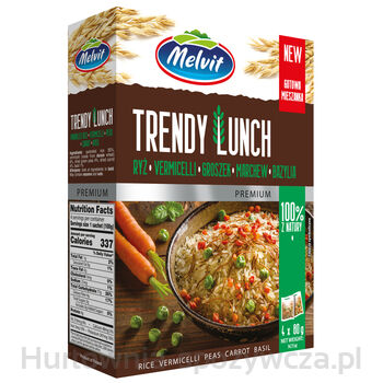 Melvit Trendy Lunch Ryż Parboiled, Vermicelli, Groszek, Marchew Bazylia 4X80G