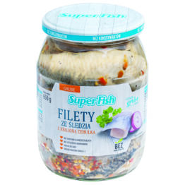 Superfish Filety Ze Śledzia Z Krojoną Cebulką 650 G