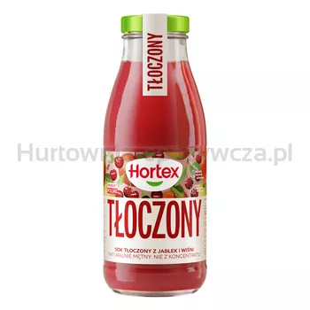 Hortex sok tłoczony z jabłek i wiśni, naturalnie mętny, nie z koncentratu butelka szklana 250ml