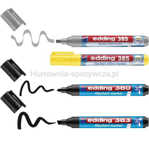 Zestaw markerów do efektów na flipchartach e-385, e-380 i e-383 EDDING, 4 szt., mix kolorów - 3