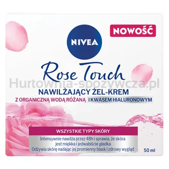 Nivea Żel Krem Z Organiczną Wodą Różaną I Kwasem Hialuronowym Nawilżający 50Ml