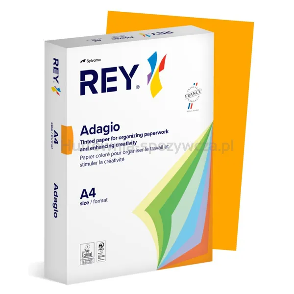 Papier Ksero Rey Adagio, A4, 80Gsm, 70 Pomarańczowy Intense *Ryada080X415 R100