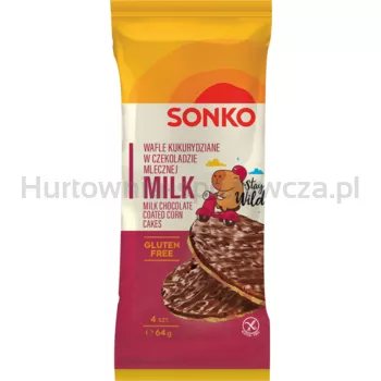 SONKO Wafle kukurydziane w czekoladzie mlecznej 64g
