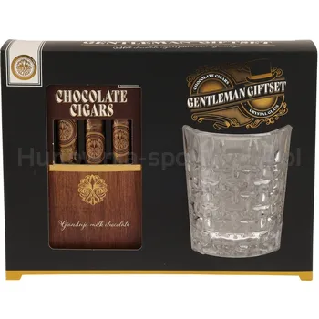 Zestaw prezentowy: szklanka do whiskey z czekoladowymi cygarami 75gr