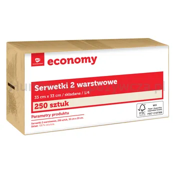 TG Economy Serwetka 33x33 cm, 2 warstwowa eco 250 sztuk