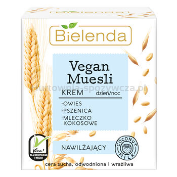 Bielenda VEGAN MUESLI Krem nawilżający pszenica + owies + mleczko kokosowe 50 ml