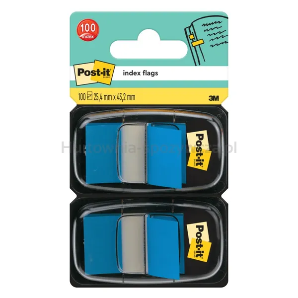 Zakładki Indeksujące Post-It® (680-B2Eu), Pp, 25,4X43,2Mm, 2X50 Kart., Niebieskie